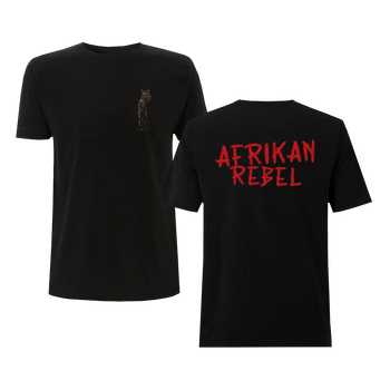 Afrikan Rebel Mask Figure T-shirt Black
